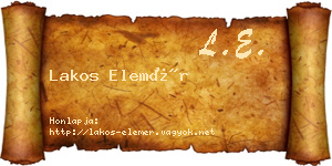 Lakos Elemér névjegykártya