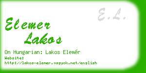 elemer lakos business card